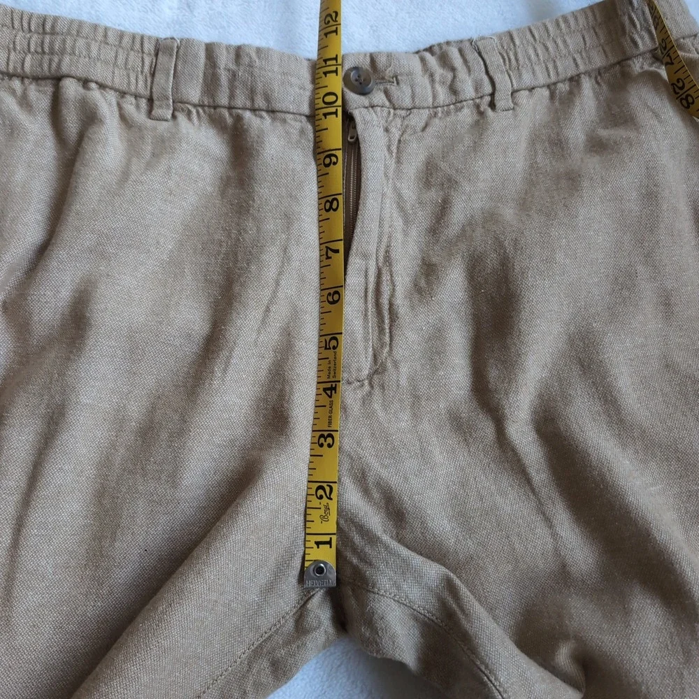 Banana Republic Pants Men 36x32* Tan Linen Cotton Blend Athletic Fit Lightweight